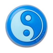 Jibbitz Yin Yang Azul Claro e Escuro Único Jibbitz Yin Yang Azul Claro e Escuro Único