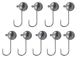 Jig Head Esférico 60g (Anzol 5/0) - Chumbadas Oficial - 9 Unidades