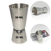 Jigger Dosador Inox Bebidas Duplo 25ml 50ml Drink Bartender CLINK