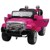 Jipe Elétrico Trilha Rosa com Controle Remoto 12V Bel Brink