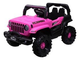 Jipe Motorizado Elétrico Infantil Som Luz E Controle Remoto Rosa