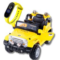 Jipe trilha eletrico 12v amarelo + relogio digital touch - belfix