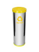Jj.c27 - lixeira em aço inox com tampa meia esfera pintada 30l