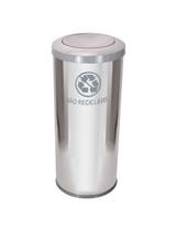 Jj.c28 - lixeira em aço inox com tampa meia esfera pintada 50l