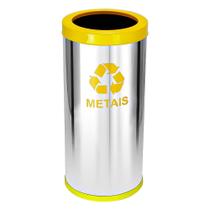 Jj.c29 lixeira em aço inox com aro pintado 22l