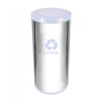 Jj.c53 - lixeira em aço inox com tampa meia esfera plástica 50l
