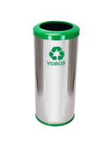 Jj.c54 - lixeira em aço inox com aro plástico 50l