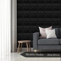 JK Kit 12 Placas 3D 50x50cm Estrelar Preta