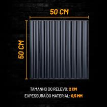 JK Kit 14 Placas 3D 50x50cm Ripado Preto