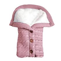 Jktown Unisex Infant Swaddle Cobertores Soft Thick Fleece Knit Baby Girls Boys Stroller Wraps Baby Accessory Rosa, 27,56 x 15,75 em