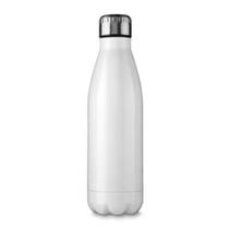 JL GA 4600BR - Garrafa squeeze em aço 750 ml, pintura branca com tampa em inox