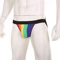 jockstrap cueca suporte atletico com faixa aberta estampa orgulho pride