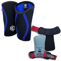 Joelheira Alta Performance Preto 7mm + Grip Strong All Prene