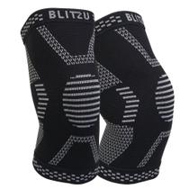 Joelheira BLITZU Compression, pacote com 2 unidades para mulheres e homens, preta