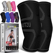 Joelheira BLITZU Compression para mulheres e homens, pacote com 2 unidades, preta