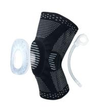 Joelheira Compressão 3D c/ Anel Silicone e Fio Aço Flexível Articulada Proteção Joelho Suporte - Veidoorn