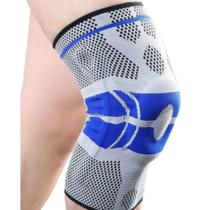 Joelheira Compressão, Anel Silicone Fio Aço Flexível Cinza Veidoorn Articulada Spandex Fisioterapia Joelheira Compressão, Anel Silicone Fio Aço Flexível Cinza Veidoorn Articulada Spandex Fisioterapia