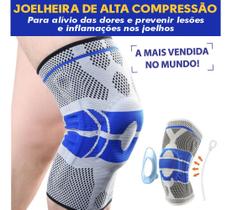 Joelheira Compressão Flexivel 3D Ortopedica Esportiva P/ Treino Alivia Dor No Joelho Espiral Estabilidade
