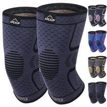 Joelheira de compressão APEXUP Copper para mulheres, 2PK, preta