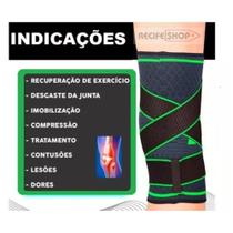 Joelheira de Compressão Ortopédica Verde e Preta - Estabilidade e Proteção para o Dia a Dia e Esportes