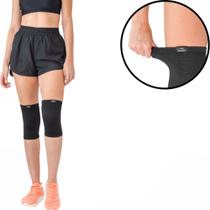 Joelheira Elastica M Fibra Bamboo Preta Compressão Anti Odor Hidrolight