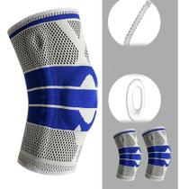 Joelheira Gel de Silicone Ortopedica Compressao Suporte Patela Ajustavel Melhora Circulaçao Joelho Futebol Corrida Ciclismo Articulaçao Pernas Exercic