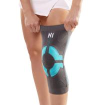 Joelheira N1 Sport Pro com haste Lateral e Gel Cinza e Azul P Joelheira N1 Sport Pro com haste Lateral e Gel Cinza e Azul P