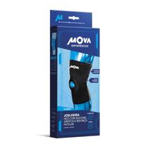 Joelheira neo c/silicone, orif reforcado comfort preto tam m mova