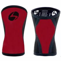 Joelheira Neoprene 5mm Acction Brasil Vermelha CrossTraining Agachamento Profissional Unissex