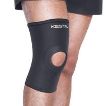 Joelheira Neoprene Longa C Reforço Patelar Preta/Bege Kestal