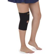 Joelheira Ortopédica Em Neoprene Com Suporte Para Rótula Bilateral Preto - Artipé