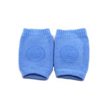 Joelheira Para Bebe Antiderrapante Macia Engatinhar Protetor Joelho Cor:Azul