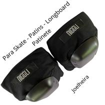 Joelheira Skate Patins Longboard Bike Adulto Proteção Preta Tamanho G 40cm Esporte Segurança