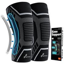Joelheira Sportneer Copper Kneer, manga de compressão de joelho preta