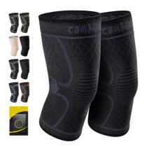 Joelheiras CAMBIVO para dores no joelho masculinas e femininas, pacote com 2 unidades pretas M