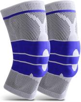 Joelheiras de compressão , Protetor de Joelho com Gel de Silicone e Spring Fitness, Respirável : XL-01 PAR