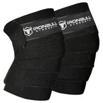 Joelheiras Iron Bull Strength 80 cm elásticas pretas (1 par)