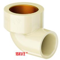 Joelho 90 De Transição Aquatherm Soldável CPVC Bege Para Água Quente 15x1/2” Polegadas Tigre