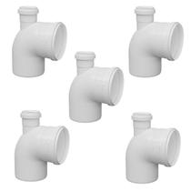 Joelho 90 Esgoto com Visita 100x50mm Encanamento 5Und