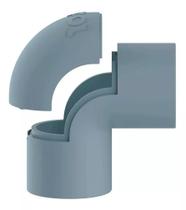 Joelho 90 Pvc Com Janela Cinza Para Eletroduto 1''