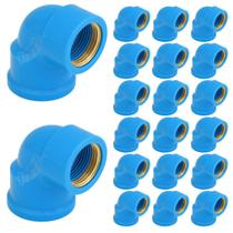 Joelho Azul Bucha Latão 25mm x 3/4"pol 20 Peças Krona Joelho Azul Bucha Latão 25mm x 3/4"pol 20 Peças Krona