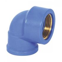 Joelho Azul Com Bucha Latao Krona 25Mm X 3/4" - Kit C/20 Peças