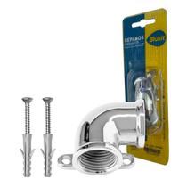 Joelho Blukit c/ Fixação Lateral Rosca Fêmea de 1/2 Metal Cromado 170121 Joelho Blukit c/ Fixação Lateral Rosca Fêmea de 1/2 Metal Cromado 170121