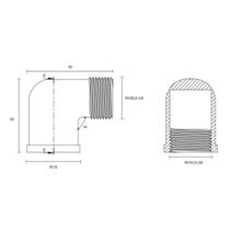 Joelho de 90 Blukit Rosca Macho x Fêmea 1/2 Joelho de 90 Blukit Rosca Macho x Fêmea 1/2