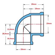 Joelho Redutor 90 graus Soldável 25x20mm Krona Referência 433
