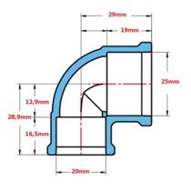 Joelho Redutor 90 Soldável 25x20mm Krona Ref 433