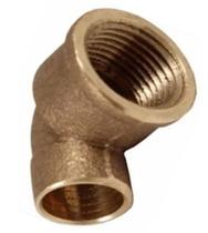 Joelho Solda e Rosca Femea de Cobre Bronze 15mm x 1/2" Sem Anel Eluma