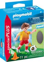 Jogador de futebol Playmobil 70157 Special Plus com parede de gol, colorido