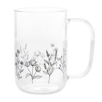 Jogo 02 Canecas em Vidro Borossilicato Flor 280ml - Wolff Jogo 02 Canecas em Vidro Borossilicato Flor 280ml - Wolff