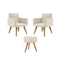 Jogo 02 poltronas Decorativas + Puff Redondo Oferta Jogo 02 poltronas Decorativas + Puff Redondo Oferta